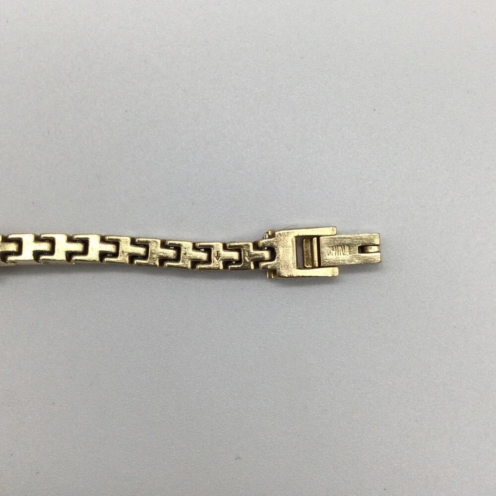 Armitron Womens Watch 28mm White MOP Dial Gold Tone Crystal New Battery 6.5
